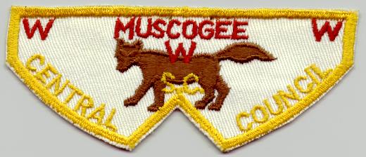 SC OA Lodge 221 Muscogee 1970s Twill Flap DBR Bdr ZIG-1398