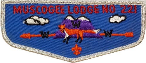 SC OA Lodge 221 Muscogee 1970s Twill Flap DBR Bdr ZIG-1398